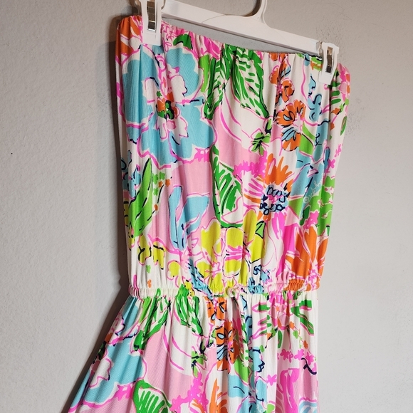 Lilly Pulitzer × Target Strapless Multi Floral Jersey Cinch Waist Maxi Dress M - Picture 13 of 13
